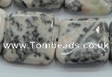 CZJ52 16 inches 25*25mm square zebra jasper gemstone beads wholesale