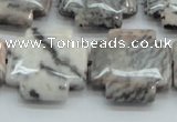 CZJ53 16 inches 25*25mm cross zebra jasper gemstone beads wholesale