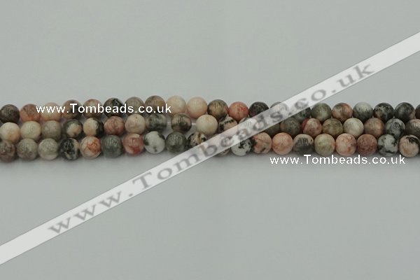 CZJ551 15.5 inches 6mm round pink zebra jasper beads wholesale