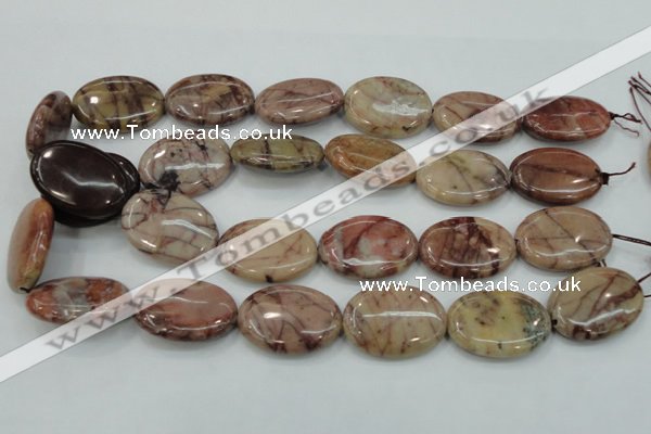 CZJ84 16 inches 22*30mm oval red zebra jasper beads wholesale