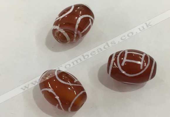 DZI379 10*14mm drum tibetan agate dzi beads wholesale