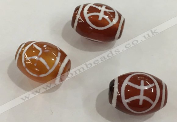 DZI382 10*14mm drum tibetan agate dzi beads wholesale