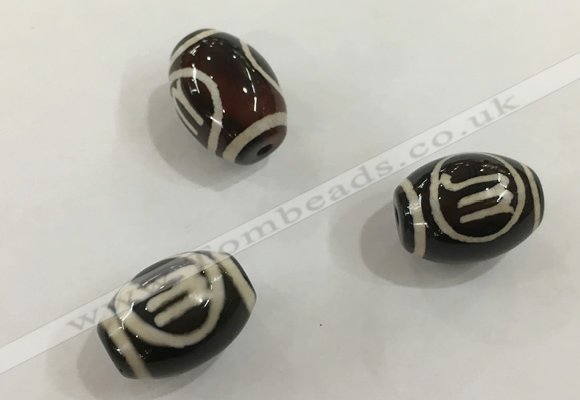 DZI411 10*14mm drum tibetan agate dzi beads wholesale