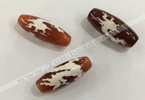 DZI422 10*28mm drum tibetan agate dzi beads wholesale