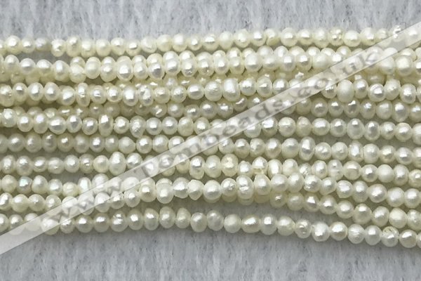 FWP05 14.5 inches 2mm - 2.5mm potato white freshwater pearl strands