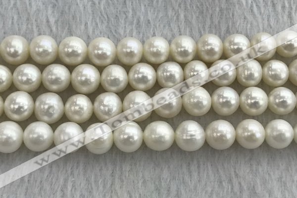 FWP103 15 inches 9mm - 10mm potato white freshwater pearl strands