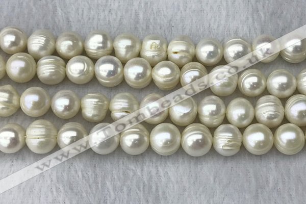 FWP110 15 inches 10mm - 11mm potato white freshwater pearl strands
