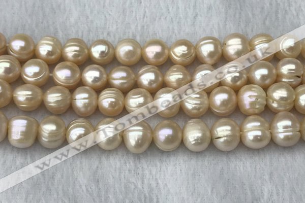 FWP111 15 inches 10mm - 11mm potato pink freshwater pearl strands