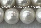 FWP115 15 inches 10mm - 11mm potato grey freshwater pearl strands