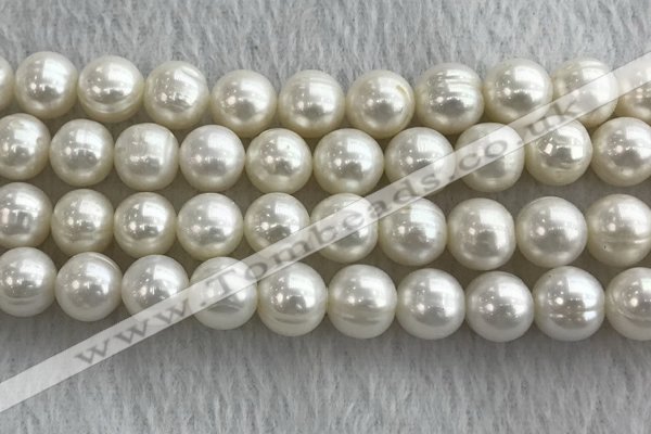 FWP129 15 inches 10mm - 11mm potato white freshwater pearl strands