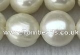 FWP133 15 inches 13mm potato white freshwater pearl strands