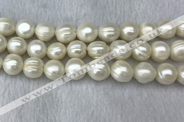 FWP133 15 inches 13mm potato white freshwater pearl strands