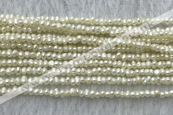 FWP14 14.5 inches 1.8mm potato white freshwater pearl strands