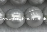 FWP140 15 inches 10mm - 11mm potato grey freshwater pearl strands