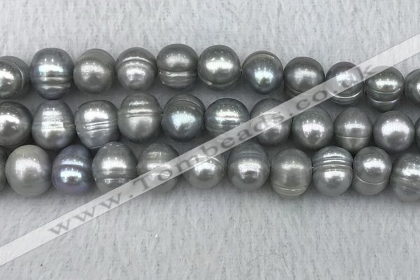 FWP141 15 inches 11mm - 12mm potato grey freshwater pearl strands