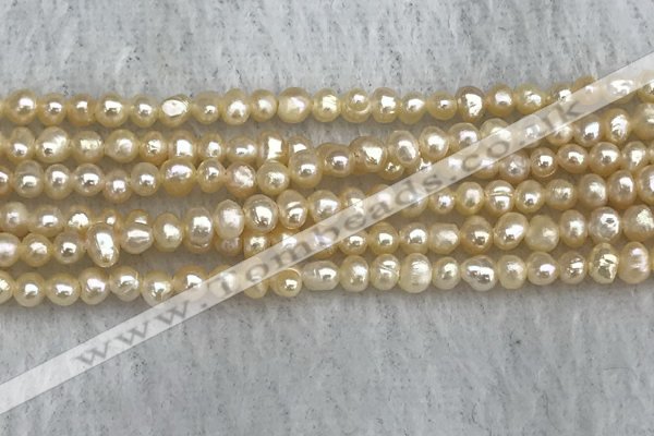 FWP15 14.5 inches 3mm - 3.5mm potato pink freshwater pearl strands