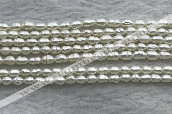 FWP153 14.5 inches 2mm - 3mm rice white freshwater pearl strands