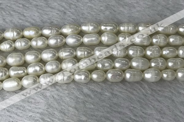 FWP171 14.5 inches 5mm - 6mm rice white freshwater pearl strands