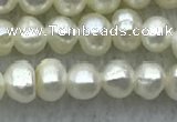 FWP21 14.5 inches 3mm - 3.5mm potato white freshwater pearl strands