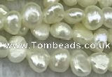 FWP231 14.5 inches 3mm - 4mm baroque white freshwater pearl strands