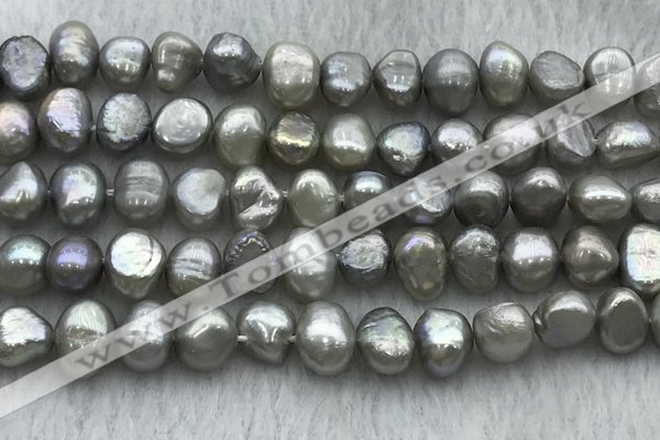 FWP246 15 inches 7mm - 8mm baroque grey freshwater pearl strands