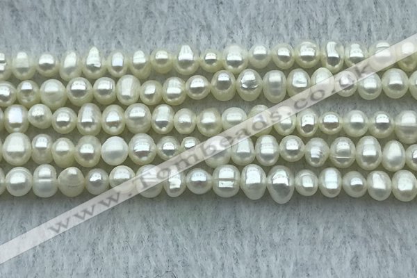 FWP28 14.5 inches 4.8mm potato white freshwater pearl strands