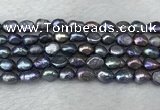 FWP282 15 inches 7mm - 8mm baroque black freshwater pearl strands