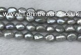 FWP287 15 inches 9mm - 10mm baroque grey freshwater pearl strands