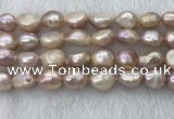 FWP306 15 inches 11mm - 12mm baroque purple freshwater pearl strands