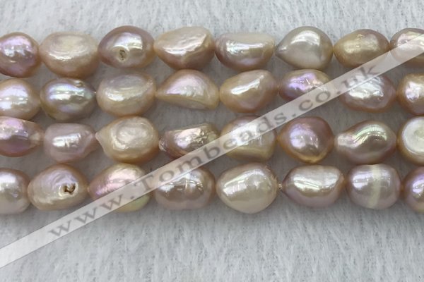 FWP306 15 inches 11mm - 12mm baroque purple freshwater pearl strands