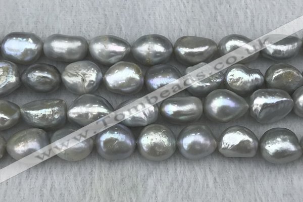 FWP307 15 inches 11mm - 12mm baroque grey freshwater pearl strands