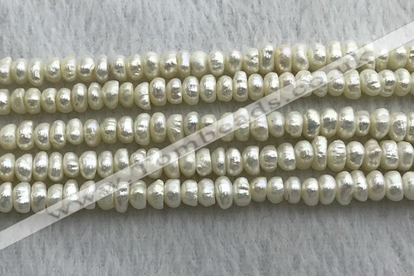 FWP320 14.5 inches 5.2mm button white freshwater pearl strands