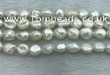 FWP350 15 inches 7mm - 8mm baroque white freshwater pearl strands