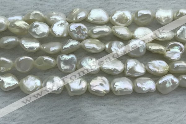 FWP352 15 inches 6mm - 7mm baroque white freshwater pearl strands