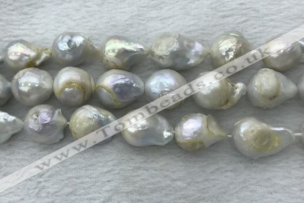 FWP362 15 inches 15mm - 18mm baroque freshwater nucleated pearl beads