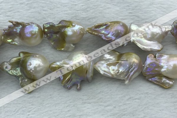 FWP370 15 inches 18mm - 22mm baroque freshwater nucleated pearl beads