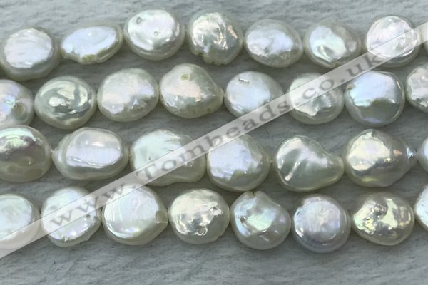 FWP386 15 inches 12mm - 13mm coin freshwater pearl beads