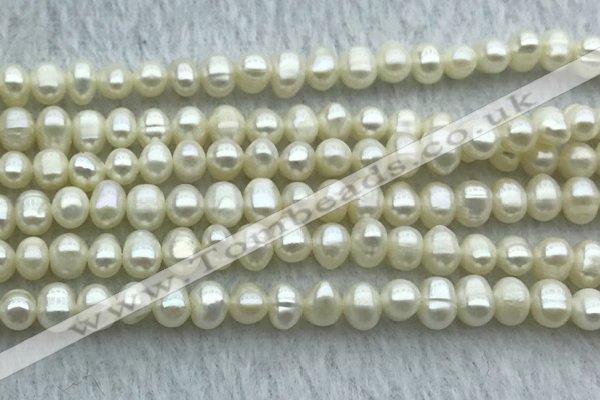 FWP39 14.5 inches 4mm - 5mm potato white freshwater pearl strands