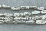 FWP410 15 inches 10*20mm - 11*25mm biwa freshwater pearl beads