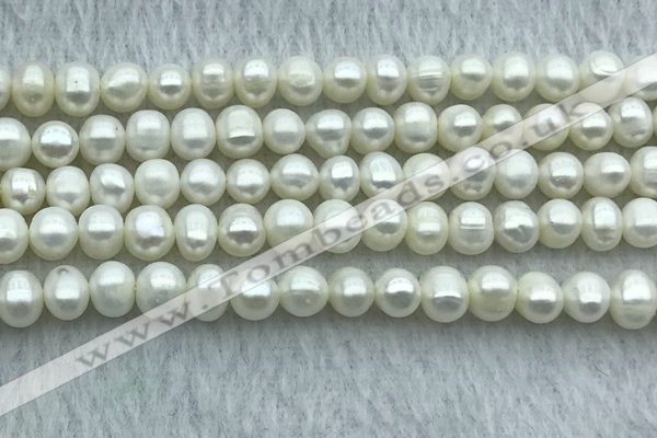 FWP42 14.5 inches 5.5mm - 6mm potato white freshwater pearl strands