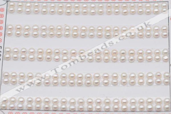 FWP450 half-drilled 3-3.5mm bread freshwater pearl beads