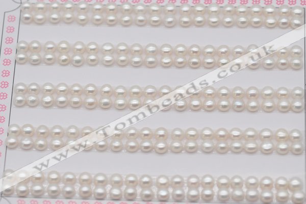 FWP451 half-drilled 3.5-4mm bread freshwater pearl beads