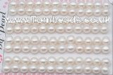 FWP458 half-drilled 7-7.5mm bread freshwater pearl beads