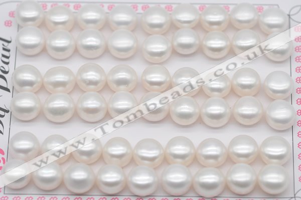 FWP463 half-drilled 9.5-10mm bread freshwater pearl beads