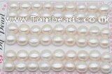 FWP464 half-drilled 10-10.5mm bread freshwater pearl beads