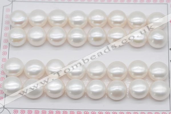 FWP466 half-drilled 11-11.5mm bread freshwater pearl beads