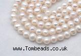 FWP483 14.5 inches 8mm - 9mm potato white freshwater pearl strands