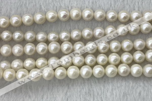 FWP74 15 inches 7mm - 8mm potato white freshwater pearl strands