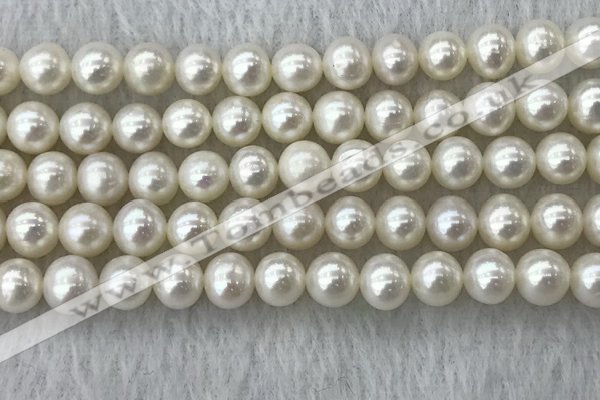 FWP76 15 inches 7mm - 8mm potato white freshwater pearl strands