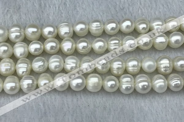 FWP84 15 inches 8mm - 9mm potato white freshwater pearl strands